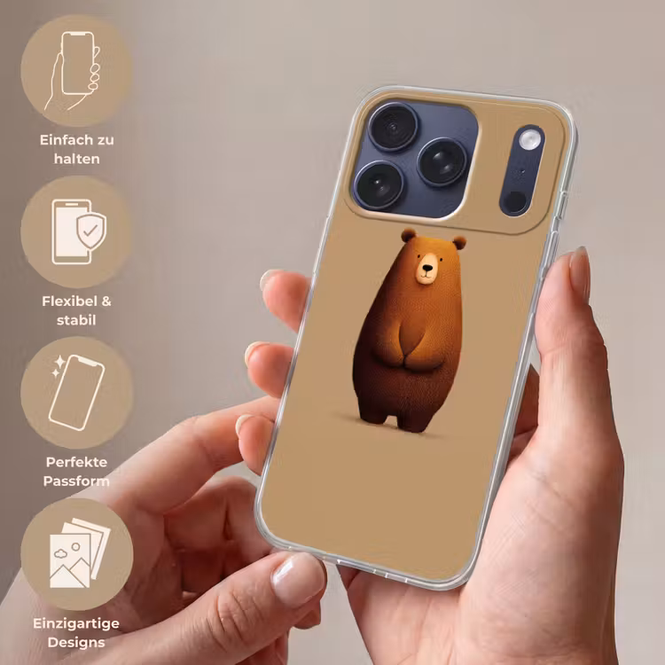 Beer - Minimalistisch - Bruin Telefoonhoesje iPhone 17 Pro klein -sfeer3_DE