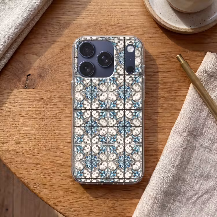 Barok - Tegel - Kleurrijk Telefoonhoesje iPhone 17 Pro klein 878 -sfeer1