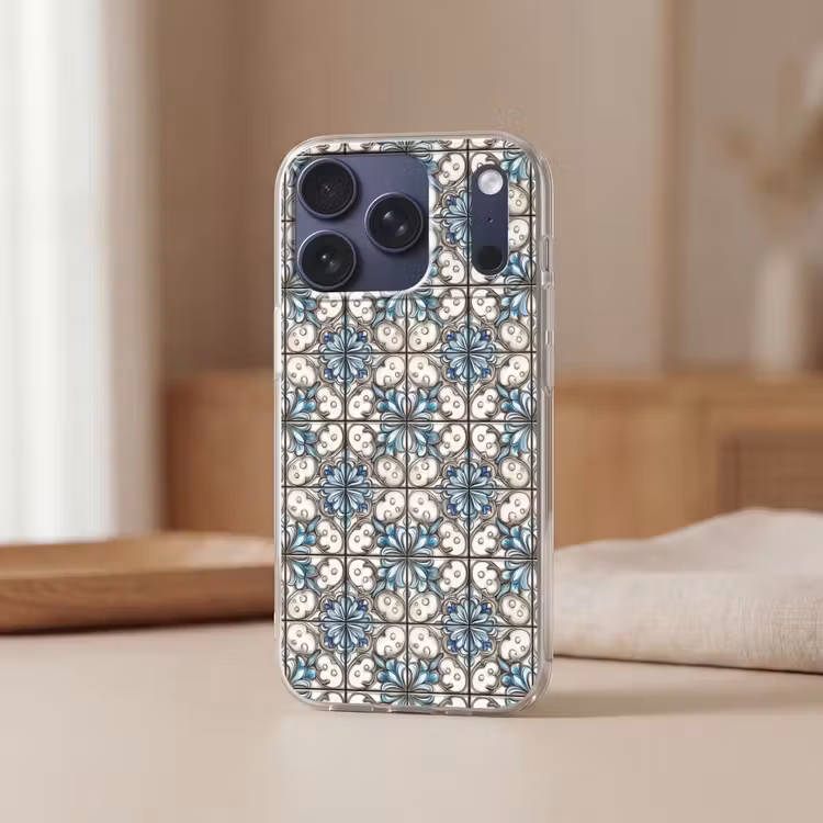 Barok - Tegel - Kleurrijk Telefoonhoesje iPhone 17 Pro klein 878 -sfeer2