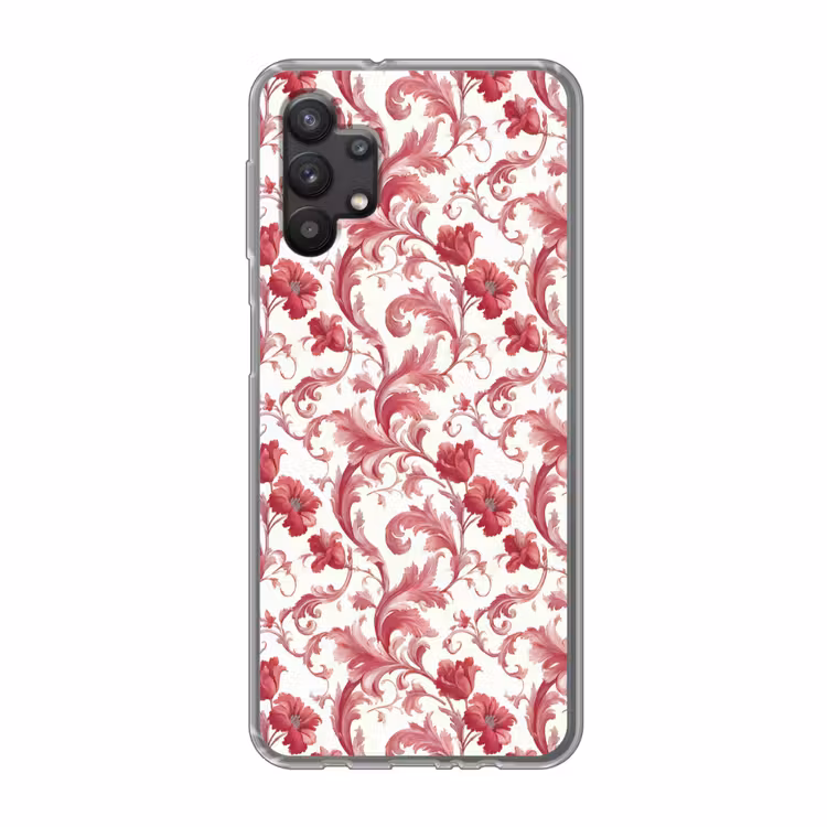 Barok - Patroon - Rood Telefoonhoesje Samsung Galaxy A32 5G klein 346 -3d