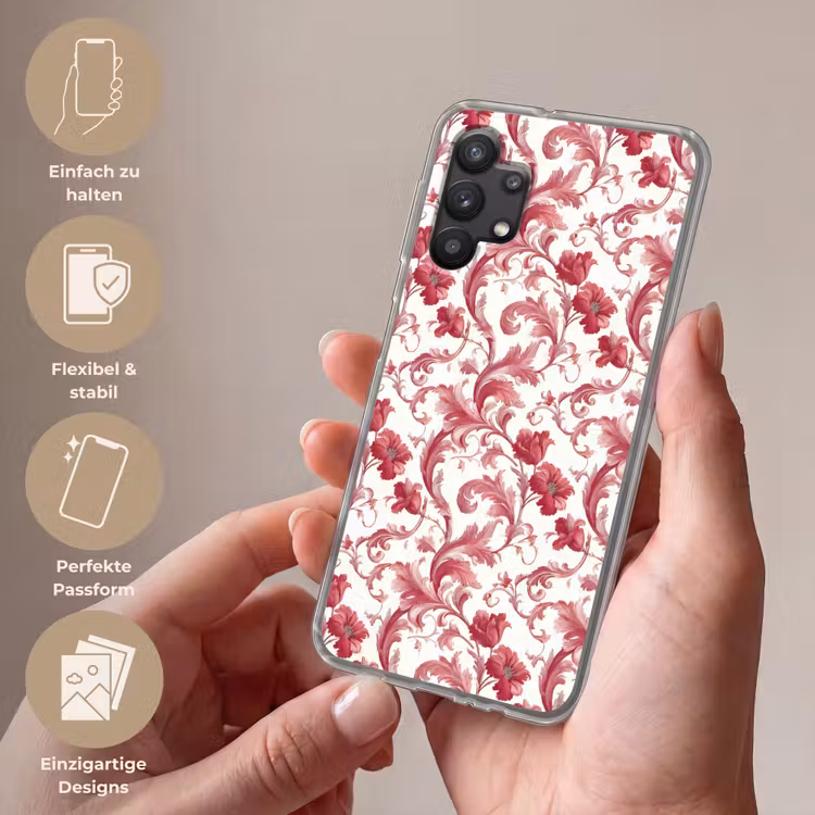 Barok - Patroon - Rood Telefoonhoesje Samsung Galaxy A32 5G klein 346 -sfeer3_DE
