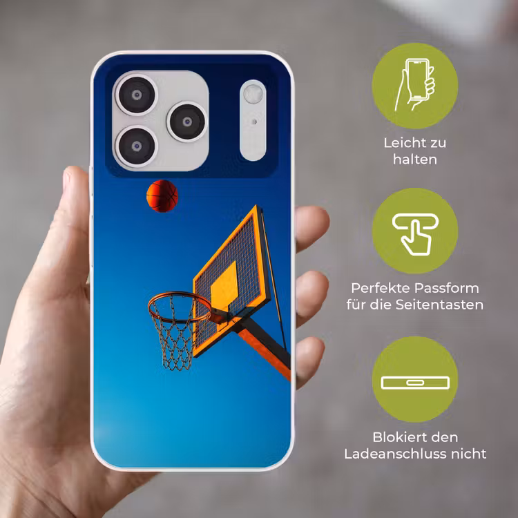Basketbal -  Lucht - Ring Telefoonhoesje iPhone 17 Pro klein -sfeer3_DE