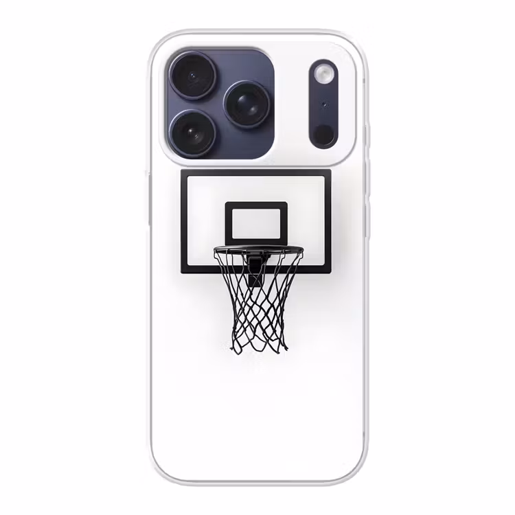 Basketbalbord - Minimalistisch - Zwart Telefoonhoesje iPhone 17 Pro klein -3d
