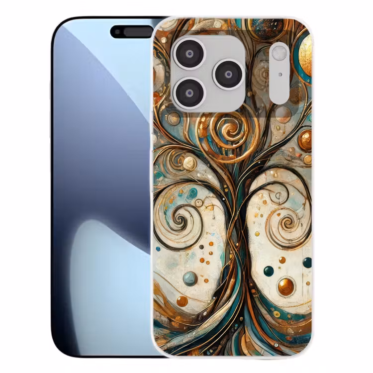Levensboom - Boom - Abstract - Modern Telefoonhoesje iPhone 17 Pro klein -3d