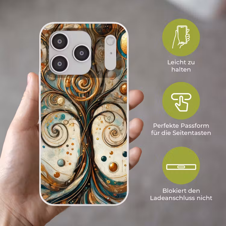 Levensboom - Boom - Abstract - Modern Telefoonhoesje iPhone 17 Pro klein -sfeer3_DE