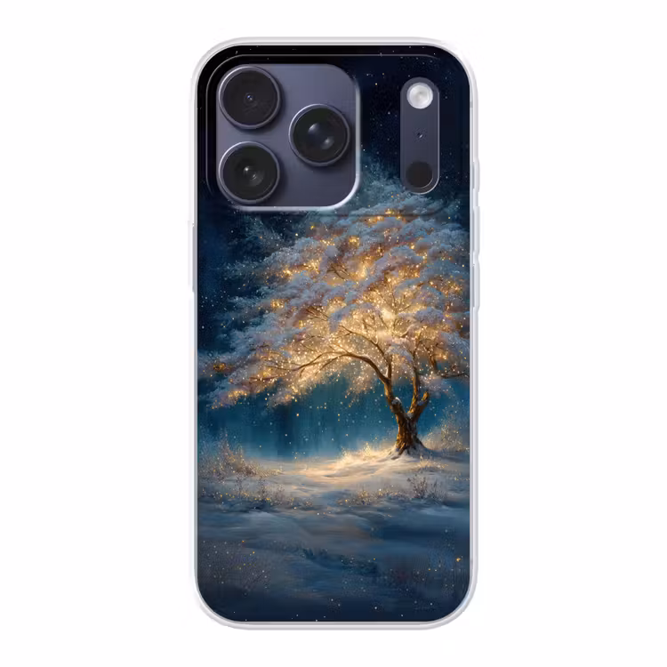 Levensboom - Nacht - Donker - Blauw Telefoonhoesje iPhone 17 Pro klein -3d