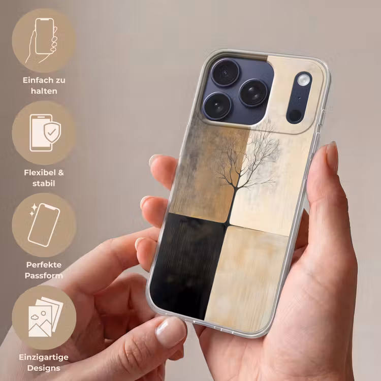 Boom - Vlakken - Takken - Kleurverloop Telefoonhoesje iPhone 17 Pro klein -sfeer3_DE
