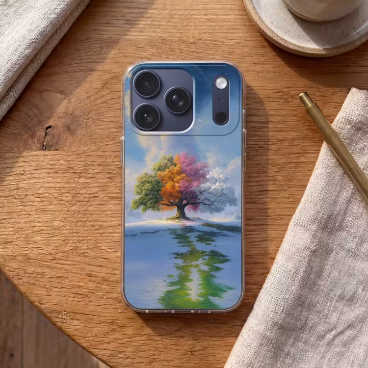 Boom - Seizoenen - Winter - Landschap Telefoonhoesje iPhone 17 Pro klein -sfeer1
