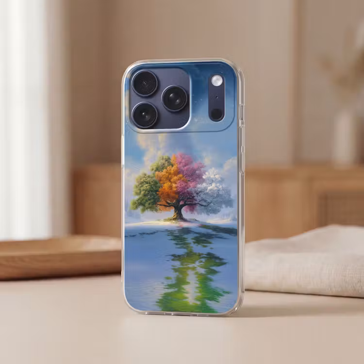 Boom - Seizoenen - Winter - Landschap Telefoonhoesje iPhone 17 Pro klein -sfeer2