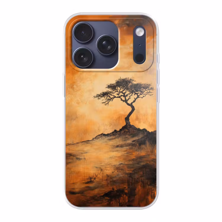 Boom - Landschap - Oranje Telefoonhoesje iPhone 17 Pro klein -3d