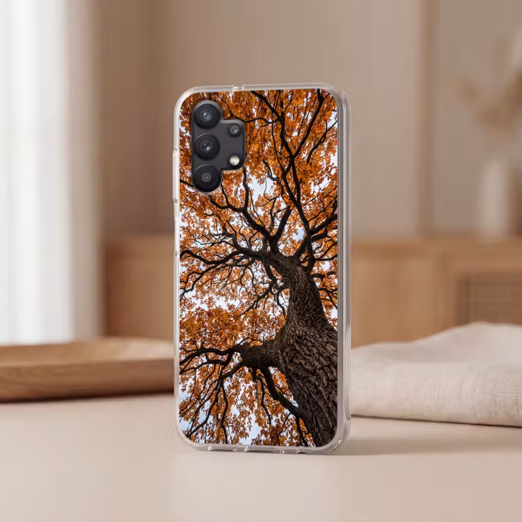 Boom - Bladerdak - Herfst - Oranje - Sfeervol Telefoonhoesje Samsung Galaxy A32 5G klein -sfeer2