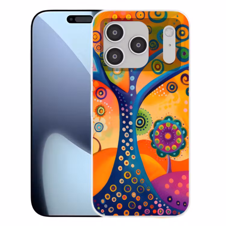 Boom - Levensboom - Abstract - Kleurrijk Telefoonhoesje iPhone 17 Pro klein -3d