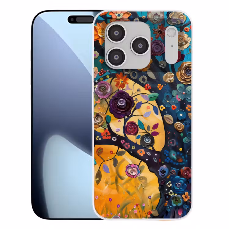Boom - Levensboom - Kleurrijk - Bloemen - Modern Telefoonhoesje iPhone 17 Pro klein -3d