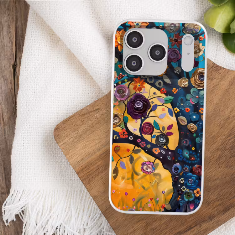 Boom - Levensboom - Kleurrijk - Bloemen - Modern Telefoonhoesje iPhone 17 Pro klein -sfeer1