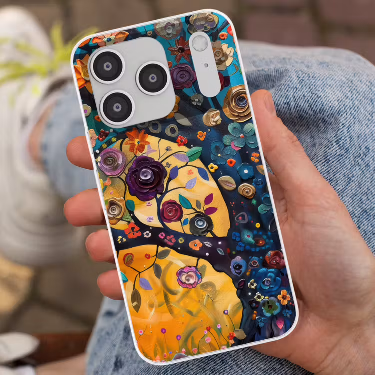 Boom - Levensboom - Kleurrijk - Bloemen - Modern Telefoonhoesje iPhone 17 Pro klein -sfeer2