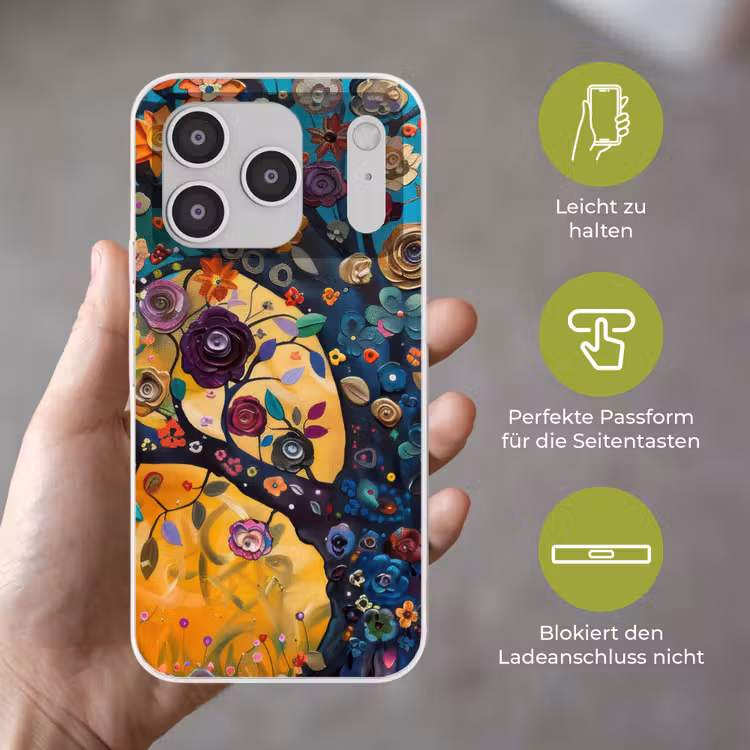 Boom - Levensboom - Kleurrijk - Bloemen - Modern Telefoonhoesje iPhone 17 Pro klein -sfeer3_DE