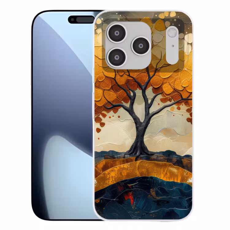 Boom - Natuur - Goud - Modern Telefoonhoesje iPhone 17 Pro klein -3d