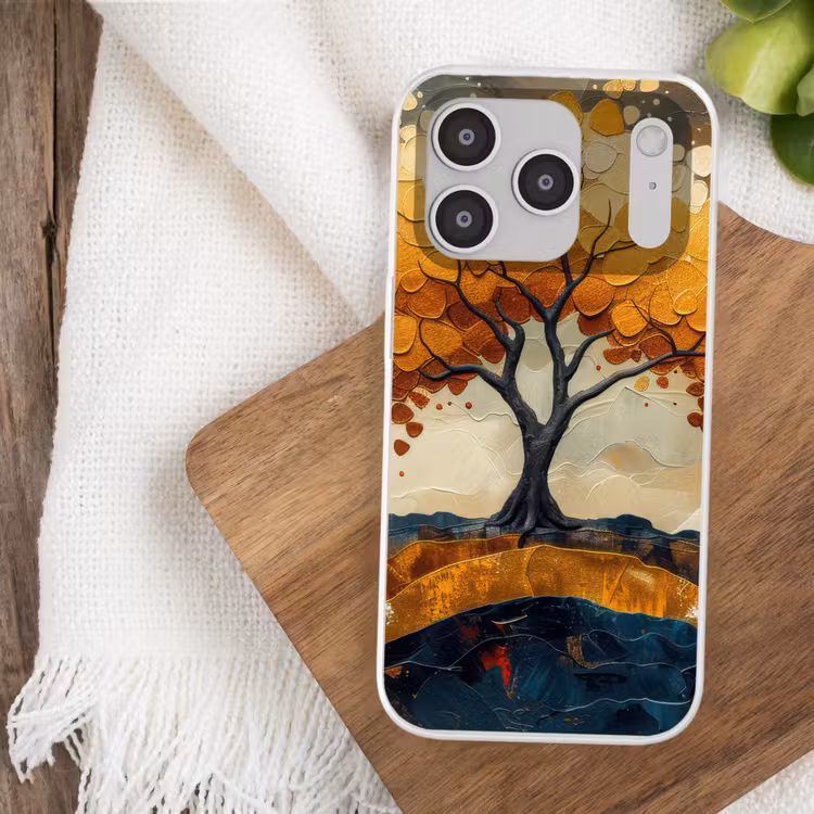 Boom - Natuur - Goud - Modern Telefoonhoesje iPhone 17 Pro klein -sfeer1