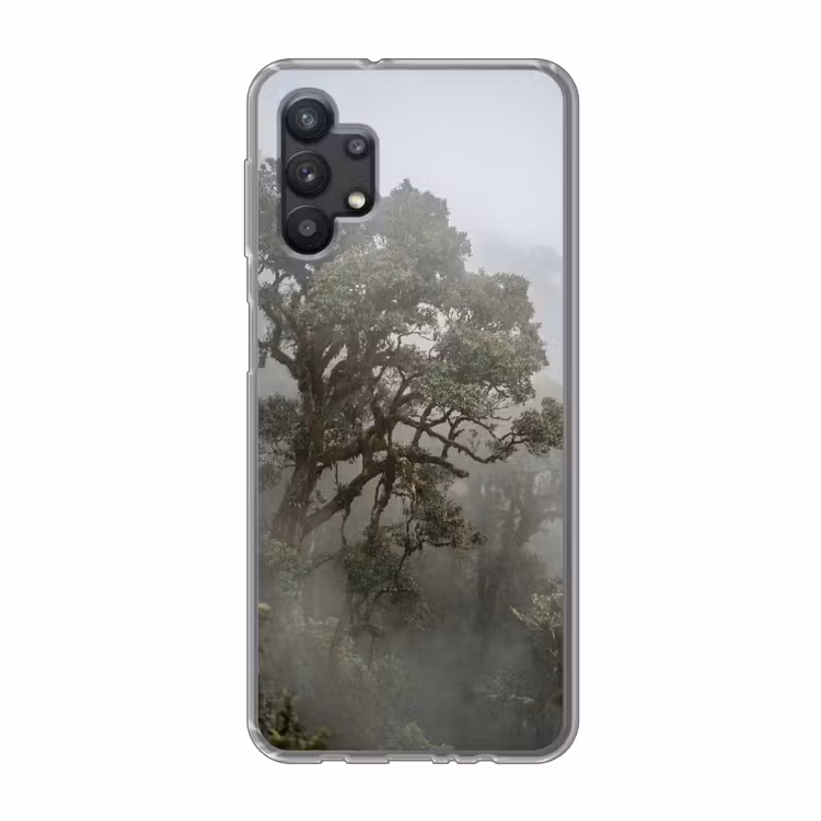 Boom - Mistig - Bos - Groen - Natuur Telefoonhoesje Samsung Galaxy A32 5G klein -3d
