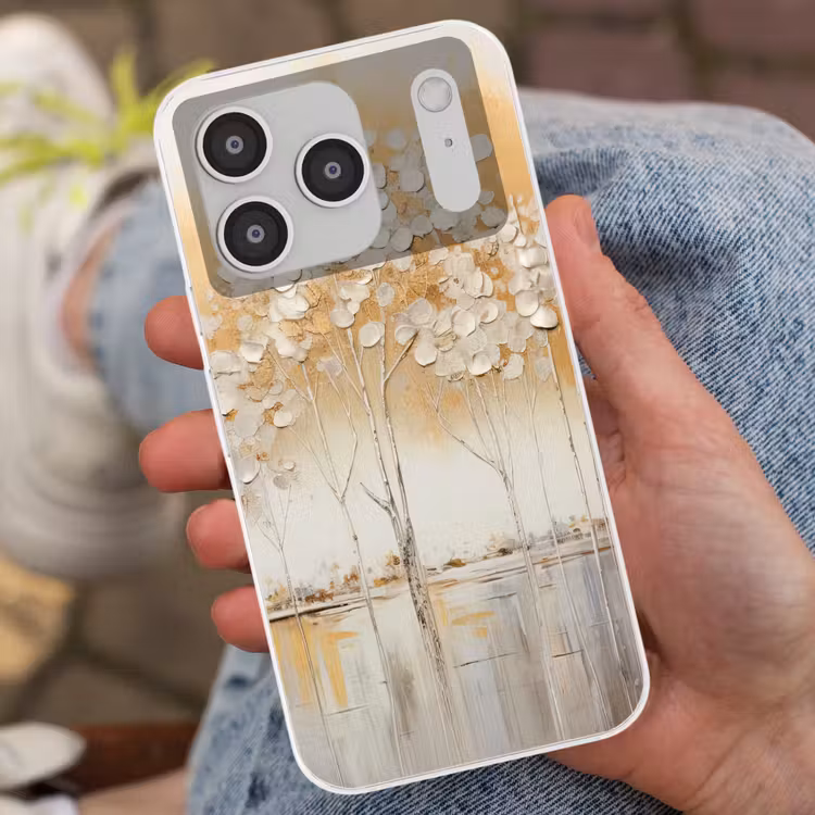 Bomen - Kunst - Acryl - Natuur Telefoonhoesje iPhone 17 Pro klein -sfeer2
