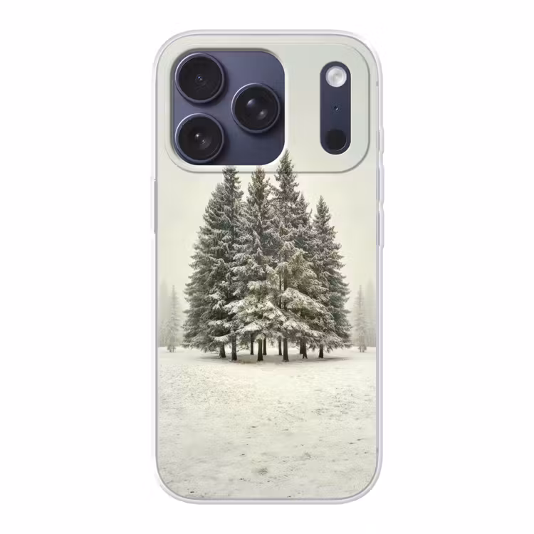 Bomen - Sneeuw - Wit Telefoonhoesje iPhone 17 Pro klein -3d