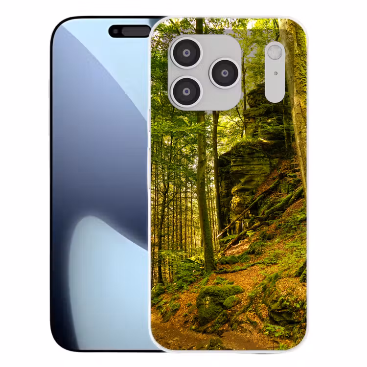 Bomen - Steen - Bos - Natuur - Planten Telefoonhoesje iPhone 17 Pro klein -3d