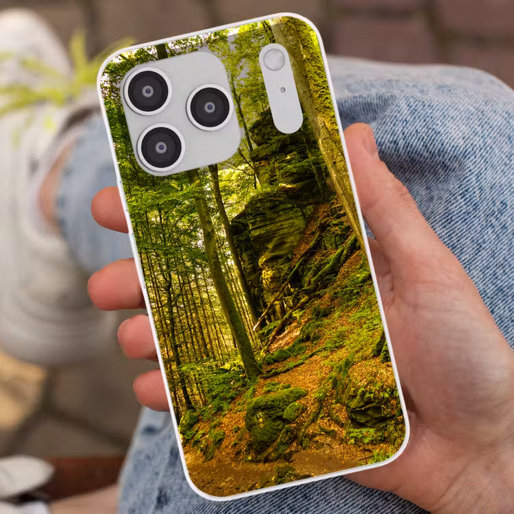 Bomen - Steen - Bos - Natuur - Planten Telefoonhoesje iPhone 17 Pro klein -sfeer2
