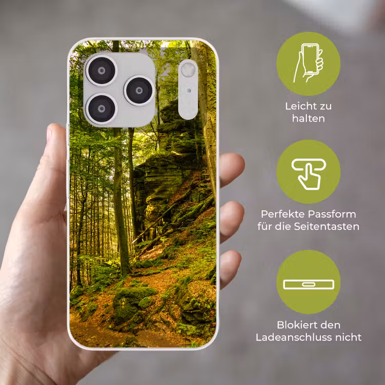 Bomen - Steen - Bos - Natuur - Planten Telefoonhoesje iPhone 17 Pro klein -sfeer3_DE