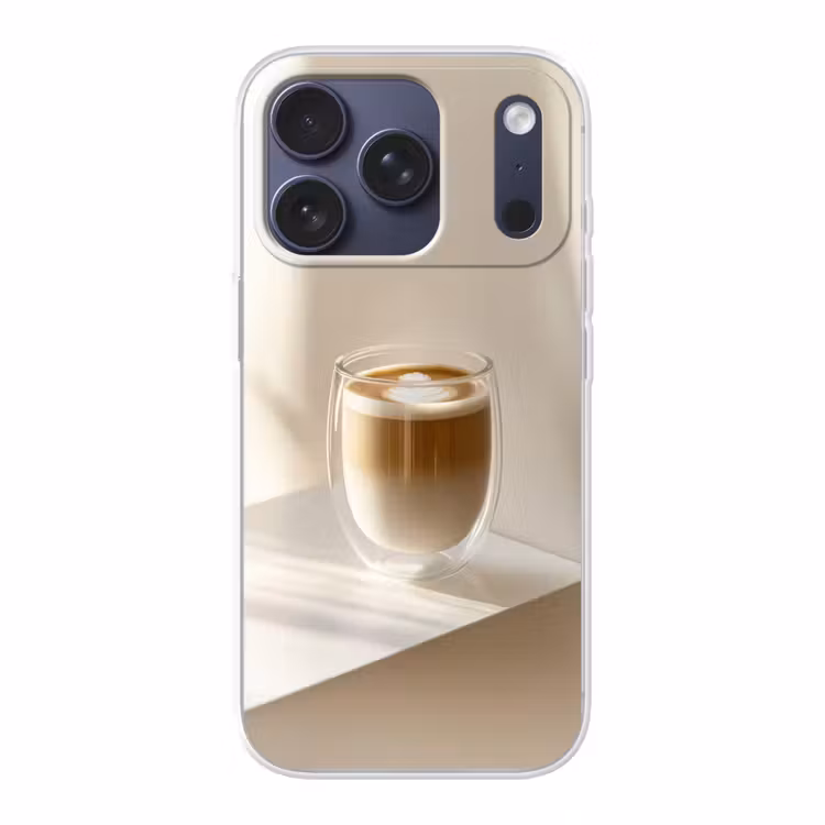 Mok - Latte - Minimalistisch - Schaduw Telefoonhoesje iPhone 17 Pro klein -3d