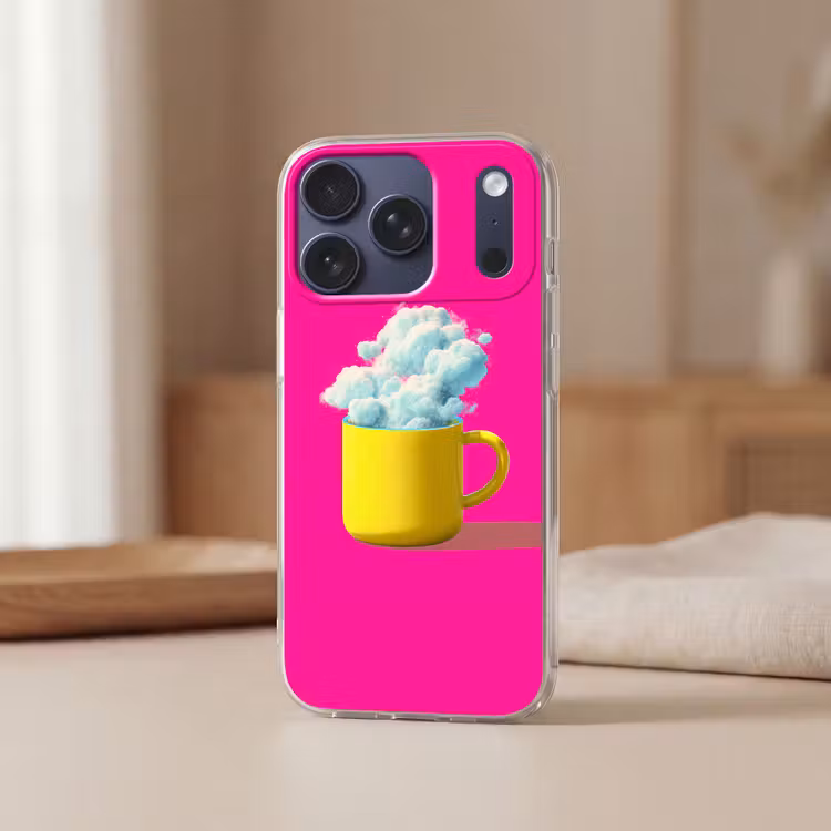 Mok - Wolken - Roze - Minimalitisch Telefoonhoesje iPhone 17 Pro klein -sfeer2