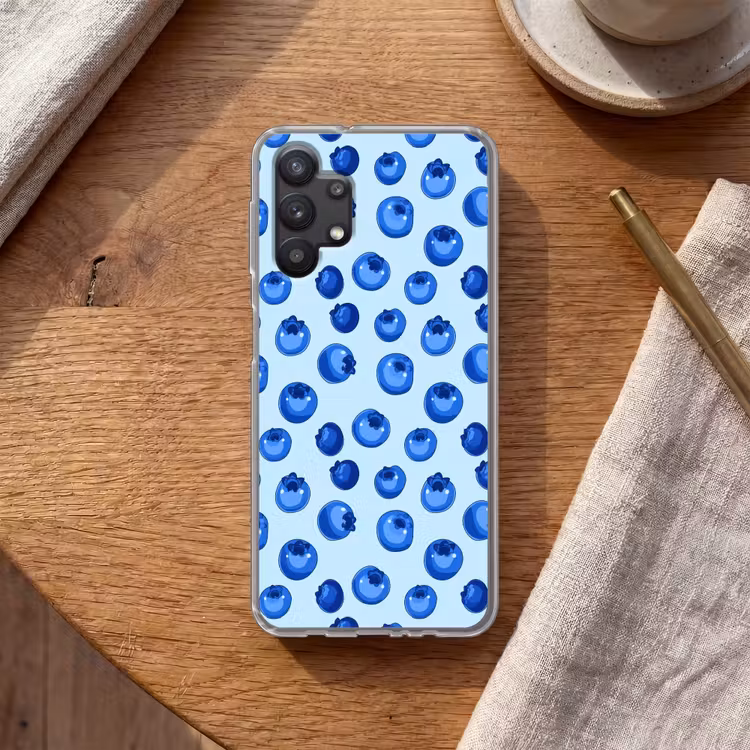 Bessen - Modern - Blauw Telefoonhoesje Samsung Galaxy A32 5G klein 346 -sfeer1