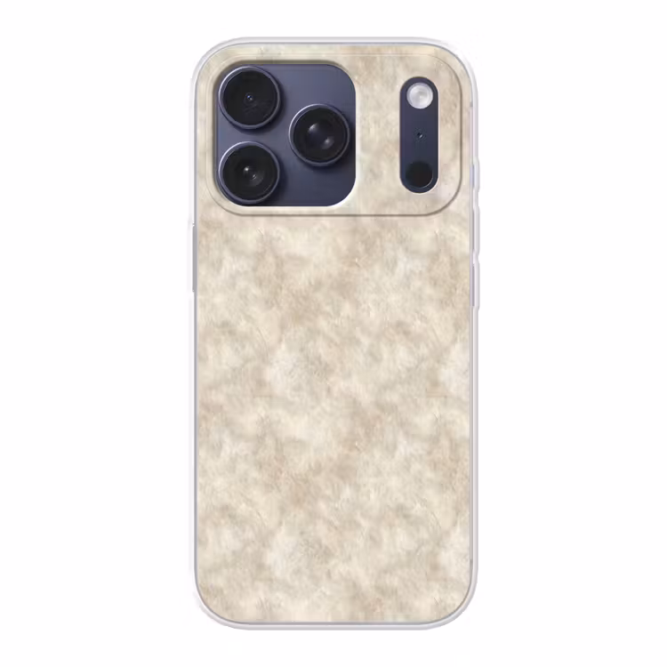Beige - Reliëfstructuur - Natuursteen Telefoonhoesje iPhone 17 Pro klein 878 -3d