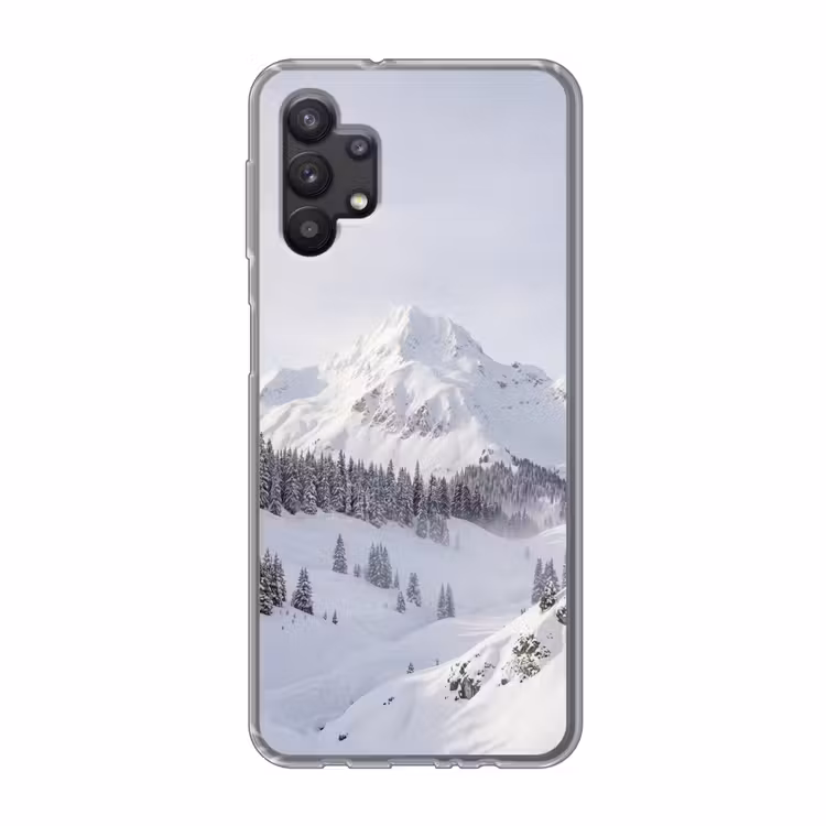 Berg - Sneeuw - Winter - Natuur - Wit Telefoonhoesje Samsung Galaxy A32 5G klein -3d