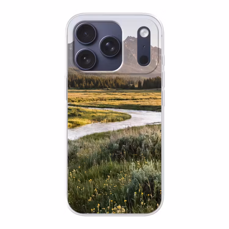 Berglandschap - Rivier - Bos Telefoonhoesje iPhone 17 Pro klein -3d