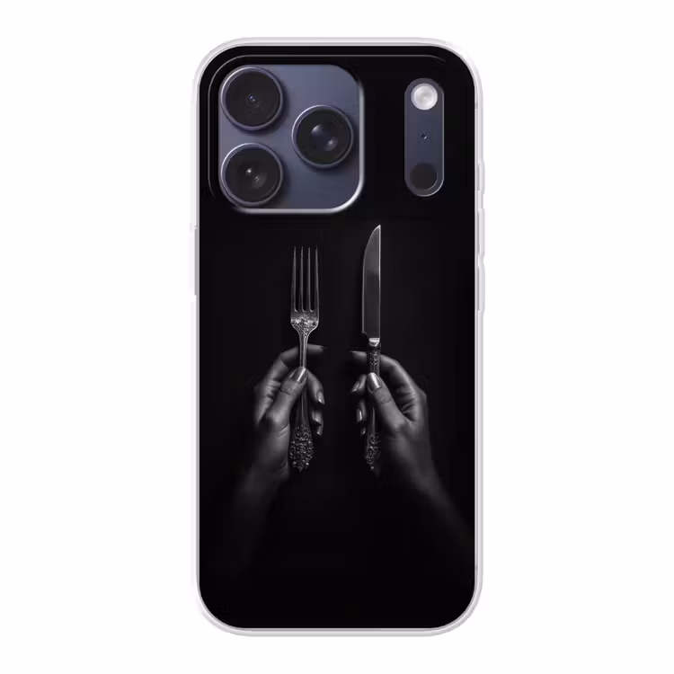 Bestek - Zwart - Wit Telefoonhoesje iPhone 17 Pro klein -3d