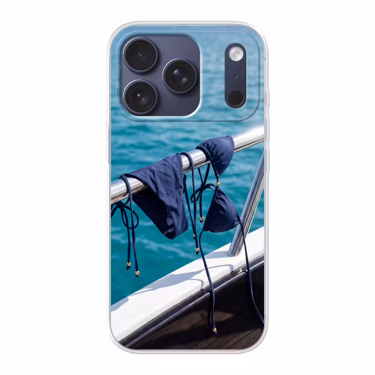 Bikini - Reling - Zee - Zomer - Blauw Telefoonhoesje iPhone 17 Pro klein -3d