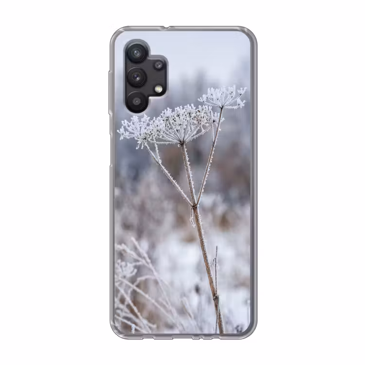 Schermbloem - Rijp - Kristallen - Winter - Delicaat Telefoonhoesje Samsung Galaxy A32 5G klein -3d