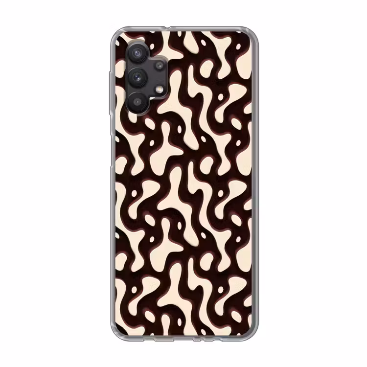 Organisch - Krachtig - Bruin Telefoonhoesje Samsung Galaxy A32 5G klein 346 -3d