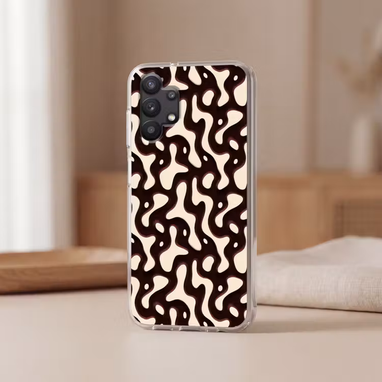 Organisch - Krachtig - Bruin Telefoonhoesje Samsung Galaxy A32 5G klein 346 -sfeer2