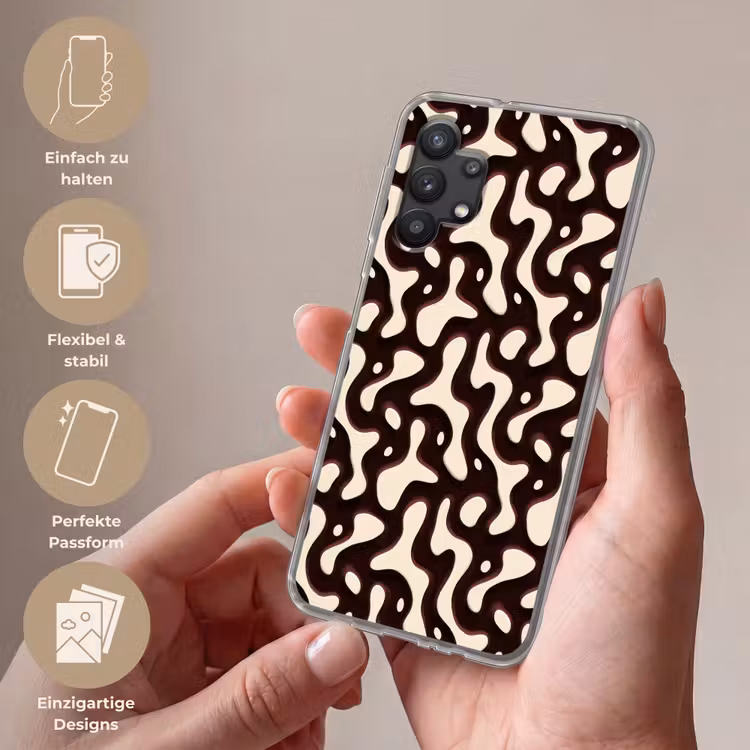 Organisch - Krachtig - Bruin Telefoonhoesje Samsung Galaxy A32 5G klein 346 -sfeer3_DE