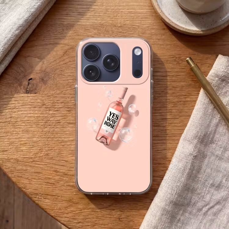 Bubbels - Rosé - Roze Telefoonhoesje iPhone 17 Pro klein -sfeer1