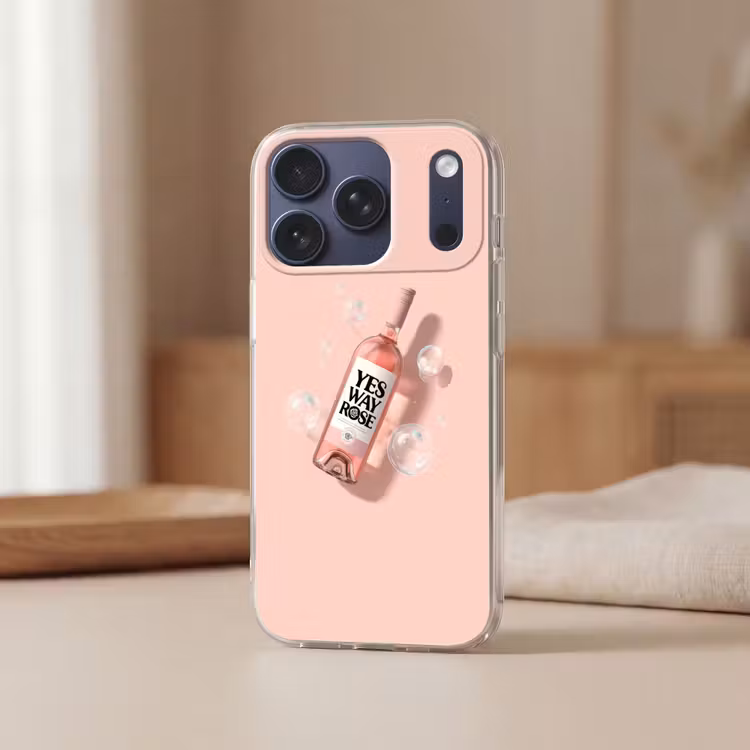 Bubbels - Rosé - Roze Telefoonhoesje iPhone 17 Pro klein -sfeer2