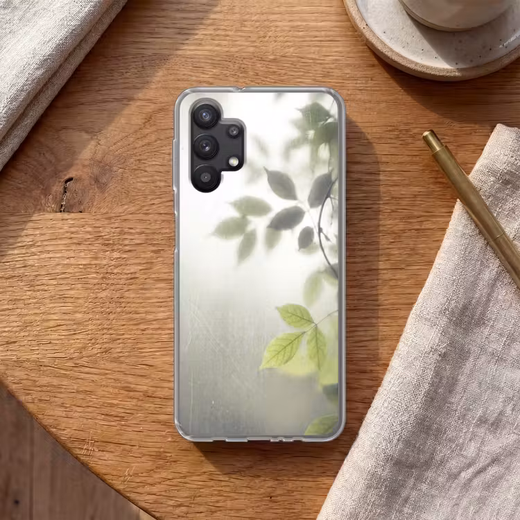 Blad - Schaduw - Natuur - Abstract - Groen Telefoonhoesje Samsung Galaxy A32 5G klein -sfeer1
