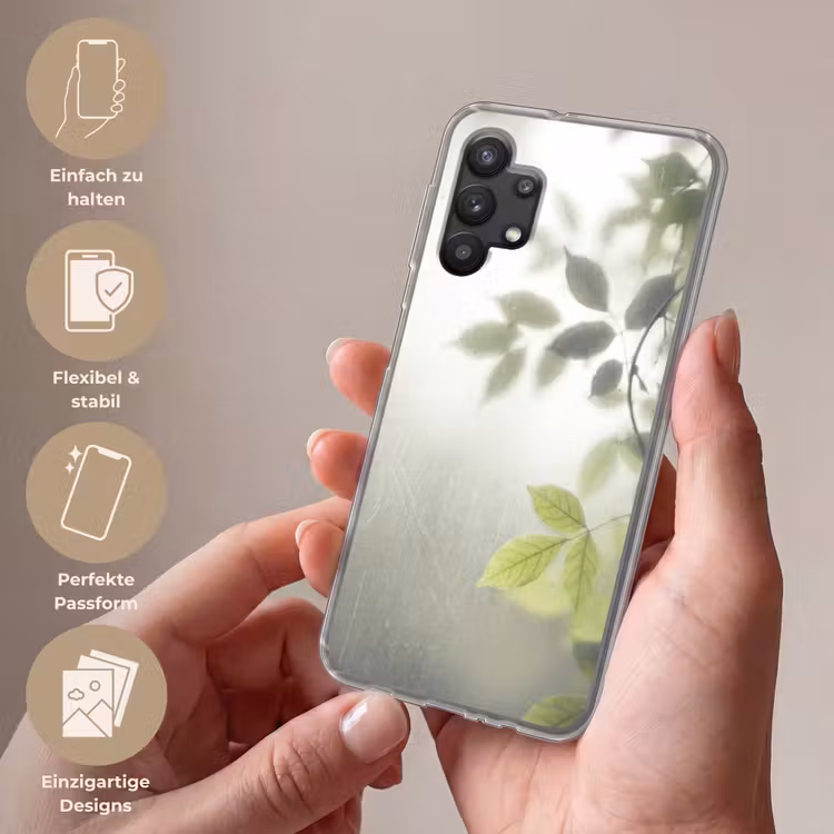 Blad - Schaduw - Natuur - Abstract - Groen Telefoonhoesje Samsung Galaxy A32 5G klein -sfeer3_DE