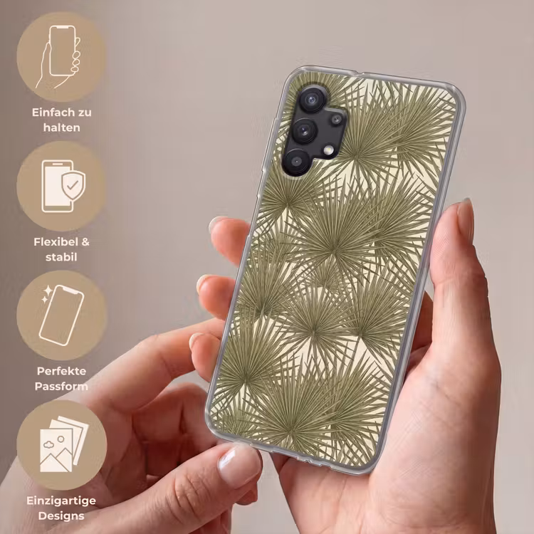 Blad - Tropisch - Patroon - Natuur - Groen Telefoonhoesje Samsung Galaxy A32 5G klein -sfeer3_DE