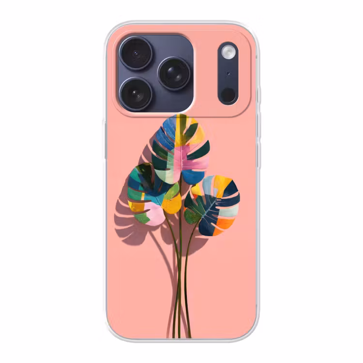 Bladeren - Geschilderd - Vlakken - Kleurrijk Telefoonhoesje iPhone 17 Pro klein -3d