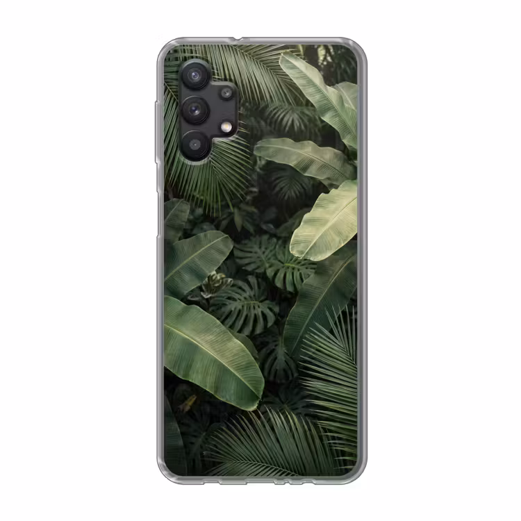 Bladeren - Groen - Tropisch - Natuur Telefoonhoesje Samsung Galaxy A32 5G klein -3d
