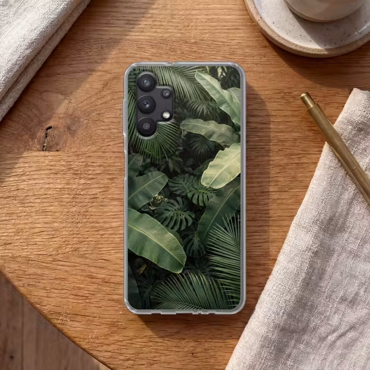 Bladeren - Groen - Tropisch - Natuur Telefoonhoesje Samsung Galaxy A32 5G klein -sfeer1