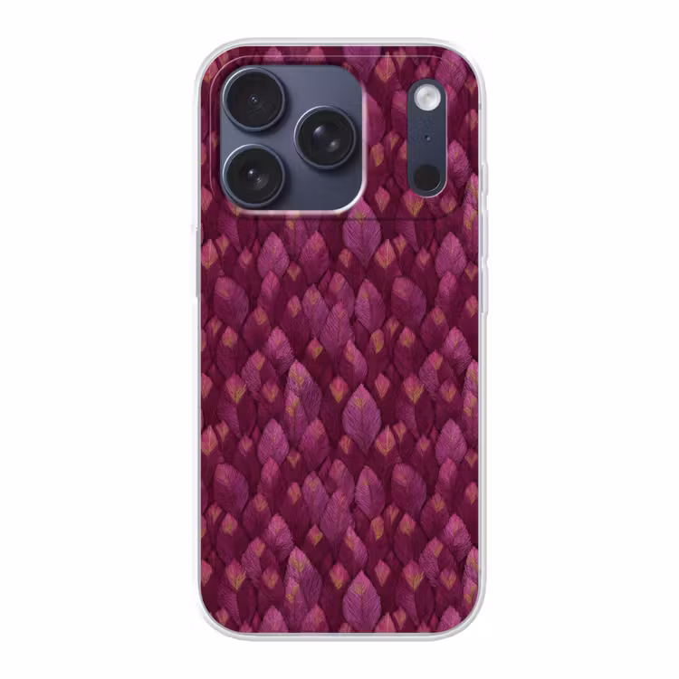 Bladeren - Patroon - Burgundy Telefoonhoesje iPhone 17 Pro klein 878 -3d