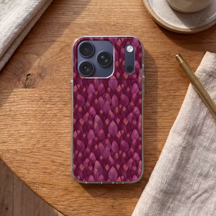Bladeren - Patroon - Burgundy Telefoonhoesje iPhone 17 Pro klein 878 -sfeer1